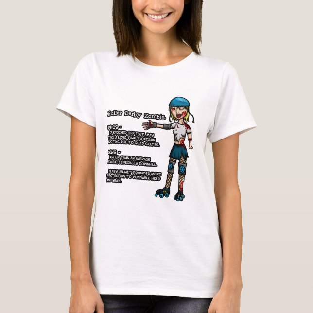 Camiseta Pros - y - zombi de Derby del rodillo del contra (Anverso)