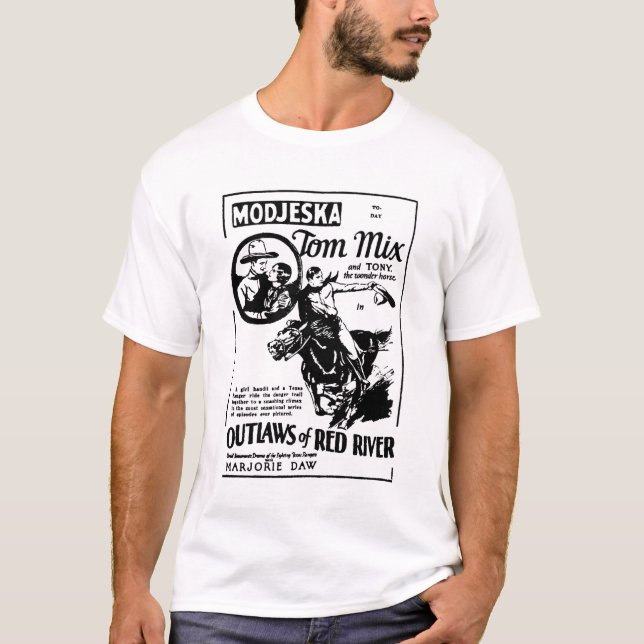 Camiseta Proscritos de Tom Mix de la película occidental de (Anverso)