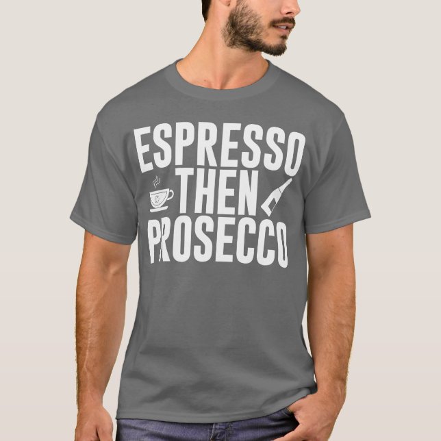 Camiseta Prosecco espresso retro regalo (Anverso)