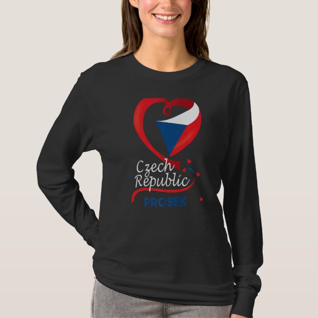 Camiseta Prosek República Checa Bandera Del Corazón Cubiert (Anverso)