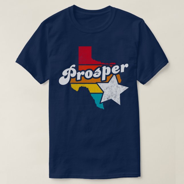 Camiseta Prosper Texas Vintage Distresres Souvenir 2 (Diseño del anverso)