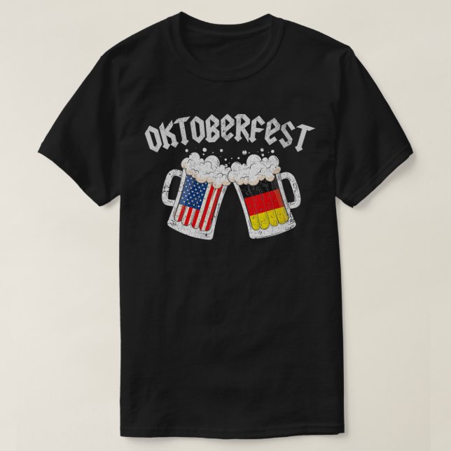 Camiseta Prost Beer Bandera Alemana Americana Oktoberfest 2 (Diseño del anverso)