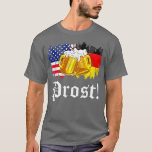 Camiseta Prost Beer German American Flag Oktoberfest Men 