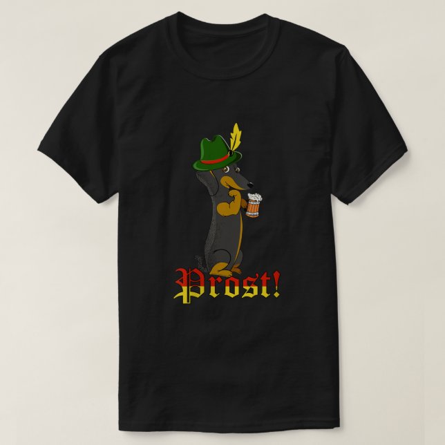 Camiseta Prost German Oktoberfest Weiner Dog Dachshund Okto (Diseño del anverso)