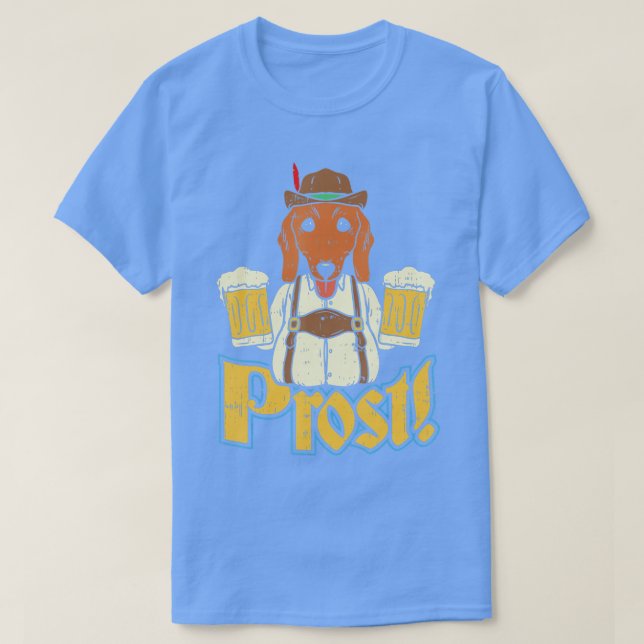 Camiseta Prost Oktoberfest Alemán Dachshund Perro Bebida B (Diseño del anverso)