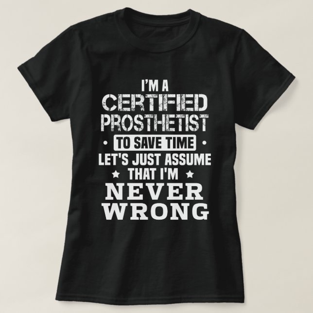Camiseta Prostetista certificado (Diseño del anverso)