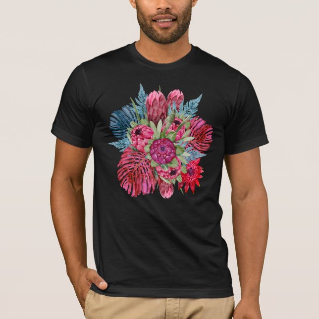 Camiseta Protea y florecimiento de selvas tropicales - auda (Anverso)