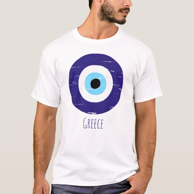 Camiseta Protección Griega Del Equipo Ojo Malvado Nazar Amu (Anverso)