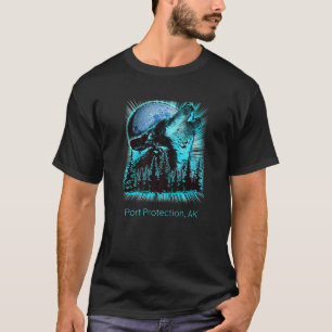 Camiseta Protección portuaria Alaska Howling Wolf Moon For