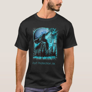 Camiseta Protección portuaria Alaska Howling Wolf Moon Fore