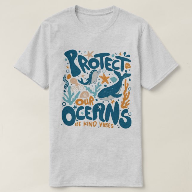 Camiseta “Protect Our Oceans” Eco-Friendly Tee (Diseño del anverso)