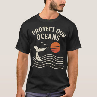 Camiseta Protect Our Oceans Whale Tail Eco Friendly Conserv