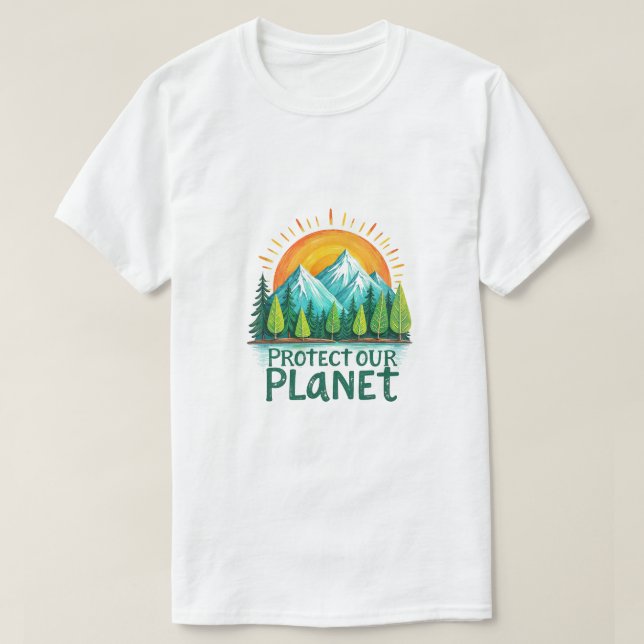 Camiseta Protect Our Planet Vector Design | Nature Tree Mou (Diseño del anverso)