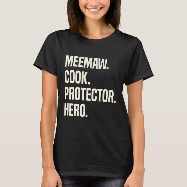 Camiseta Protector de Cocina de Meemaw Hero Profesión Abuel (Anverso)