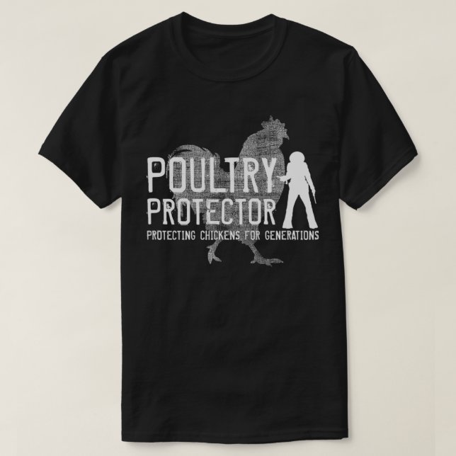 CAMISETA PROTECTOR DE CORRAL, EDICIÓN DE POLLO, TINTA BLANC (Diseño del anverso)