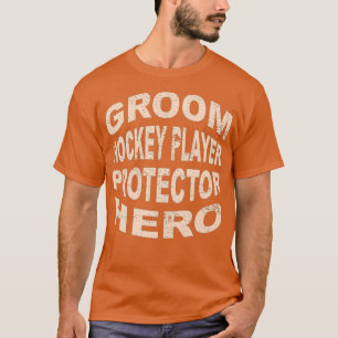 Camiseta Protector de jugador de hockey novio Héroe Novio P