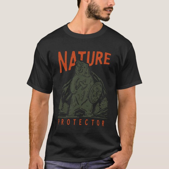 Camiseta Protector de la Naturaleza Ambiente de Oso Guerrer (Anverso)