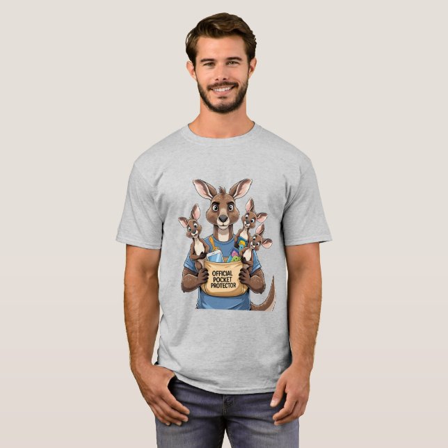 Camiseta Protector Kangaroo Pocket - Gracioso Animal Dad T- (Anverso completo)