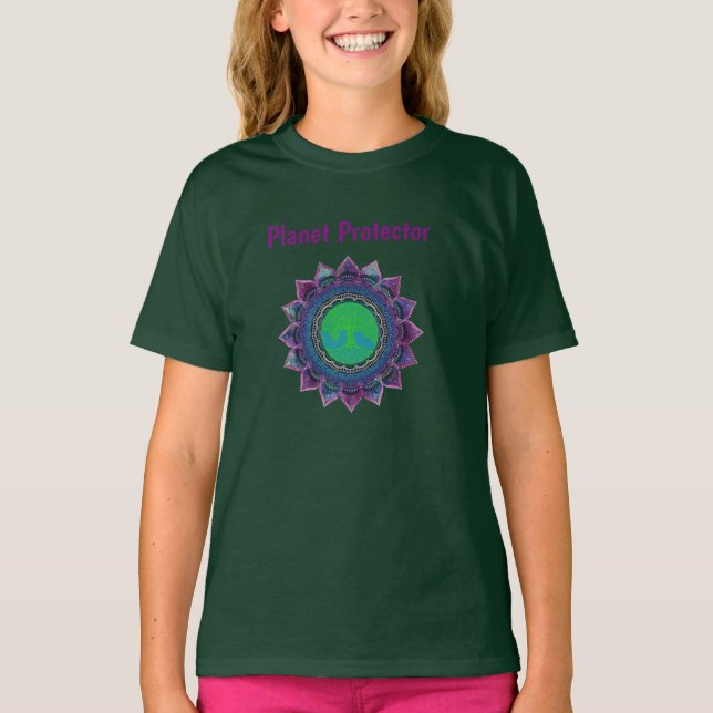 Camiseta protectora del planeta para niños (Anverso)