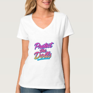 Camiseta Protege a las Muñecas Arte Retro Neon