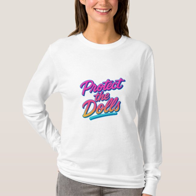 Camiseta Protege a las Muñecas Arte Retro Neón (Anverso)