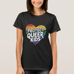 Camiseta Protege a los niños queer Corazón de arcoíris Org