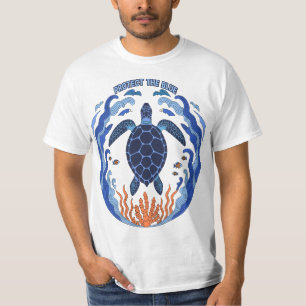 Camiseta Protege la Tortuga Marina Azul Conservación del Oc