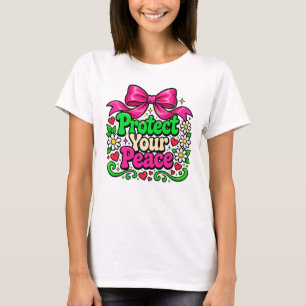 Camiseta Protege Tu Paz Rosa Mental Hea