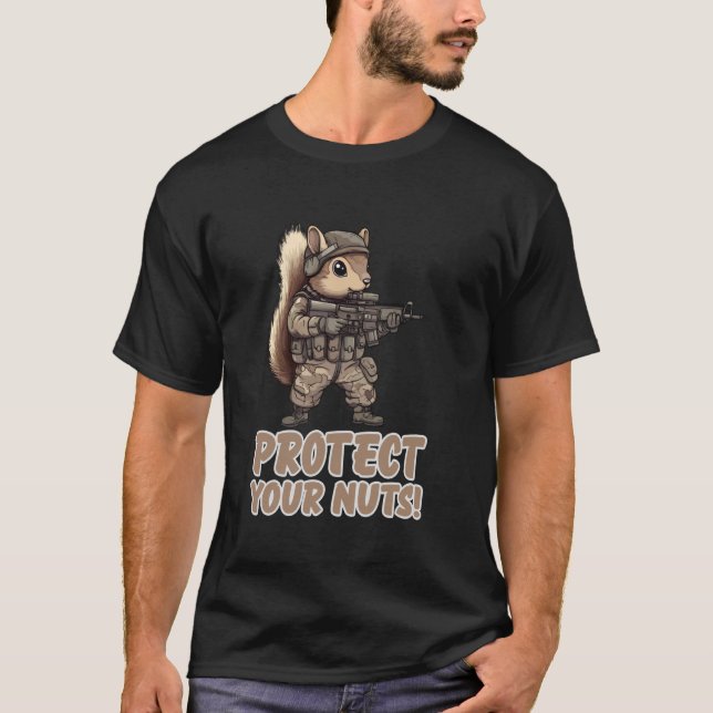 Camiseta Protege tus nueces Ninja Ardilla Samurái (Anverso)