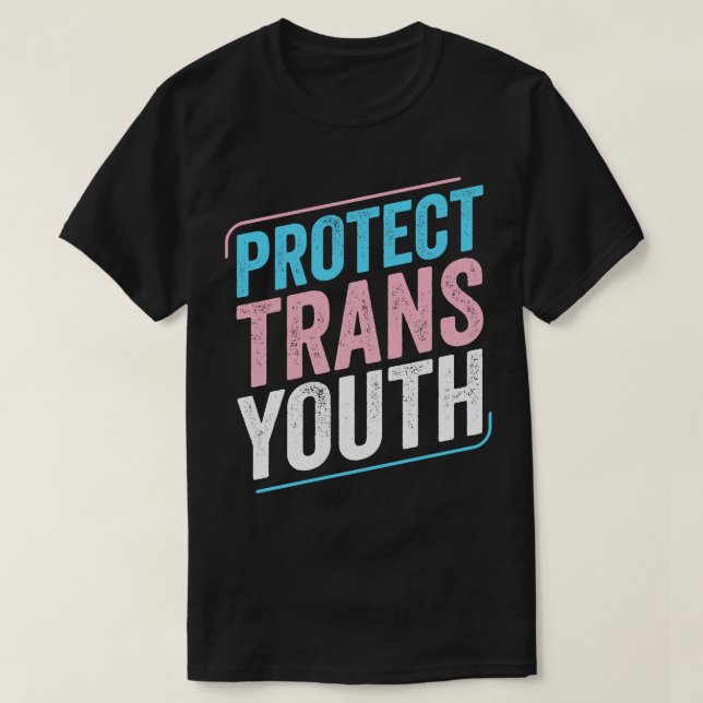 Camiseta Proteger a la juventud trans Orgullo transgénero L (Diseño del anverso)