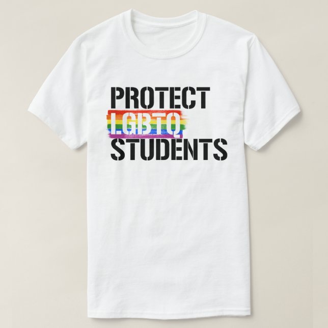 Camiseta Proteger a los estudiantes LGBTQ (Diseño del anverso)