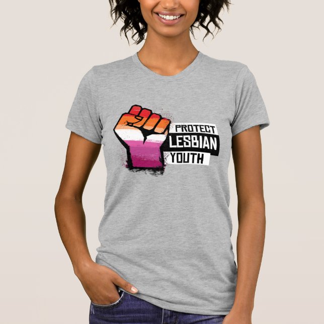 Camiseta Proteger a los jóvenes lesbianas (Anverso)