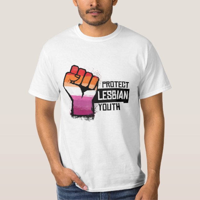 Camiseta Proteger a los jóvenes lesbianas (Anverso)
