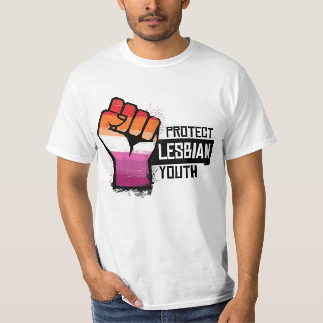 Camiseta Proteger a los jóvenes lesbianas (Anverso)