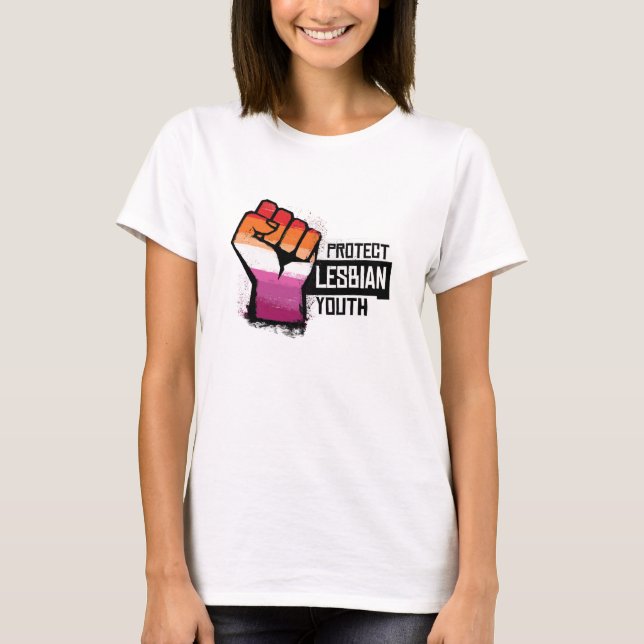 Camiseta Proteger a los jóvenes lesbianas (Anverso)