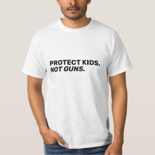 Camiseta Proteger a los niños No armas de fuego Texto negro