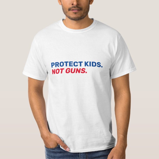 Camiseta Proteger a los niños No armas elecciones blancas y (Anverso)