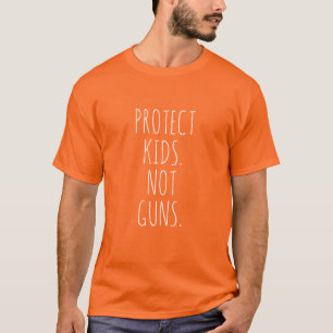 Camiseta Proteger a los niños No armas naranja blanco manus