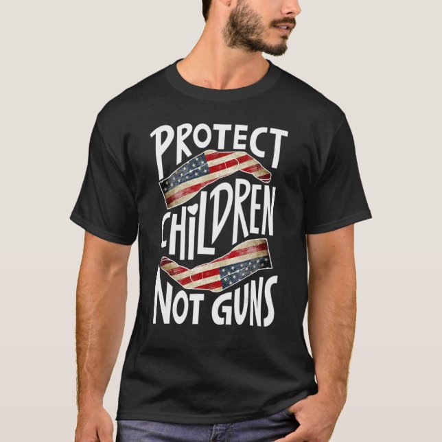 Camiseta Proteger a los niños, no las armas, poner fin a la (Anverso)