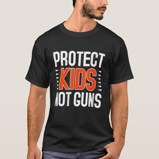Camiseta Proteger a los niños, no las armas suficientes, po (Anverso)