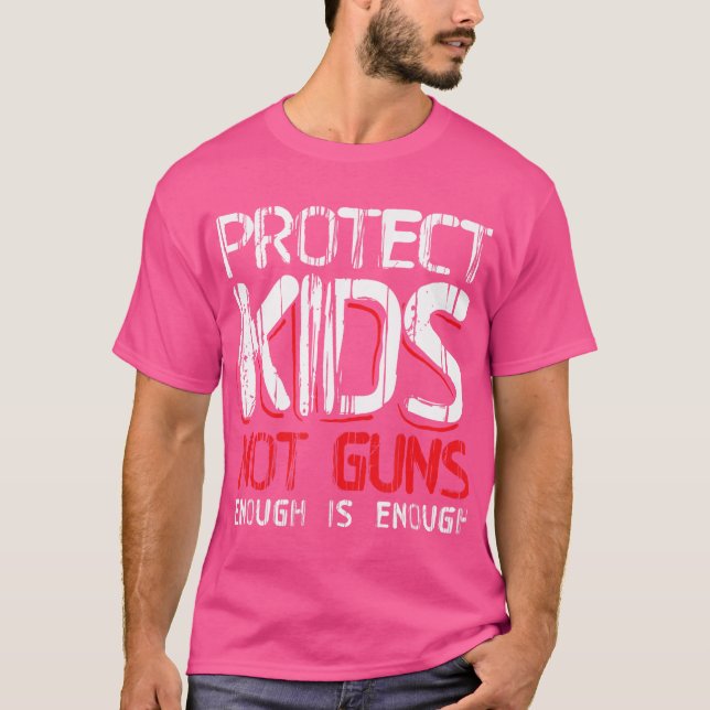 Camiseta Proteger a los niños, no las armas, usar el Naranj (Anverso)
