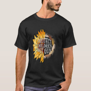 Camiseta Proteger a los niños, no las armas, usar un Naranj