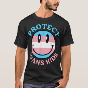Camiseta Proteger a los niños trans bandera LGBTQ sonrisa c