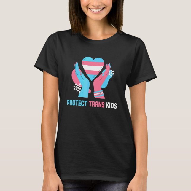 Camiseta Proteger A Los Niños Trans Orgullo Lgbt Bandera Tr (Anverso)