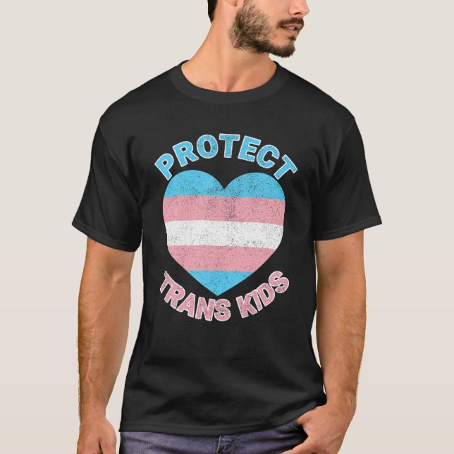 Camiseta Proteger a los niños transexuales del orgullo LGBT (Anverso)