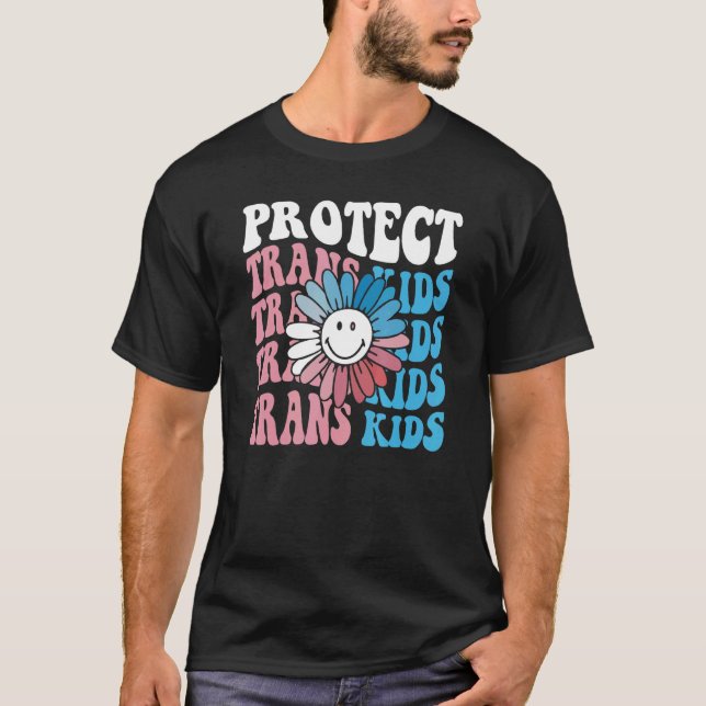 Camiseta Proteger a los niños transexuales Proteger el fluj (Anverso)