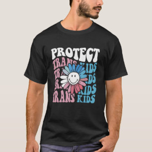 Camiseta Proteger a los niños transgénero Flor Bandera tran