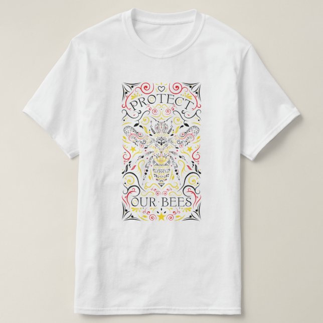 Camiseta proteger a nuestras abejas (Diseño del anverso)