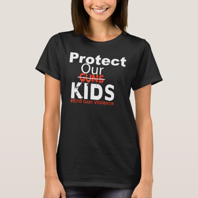 Camiseta Proteger a nuestros niños terminar con la violenci (Anverso)