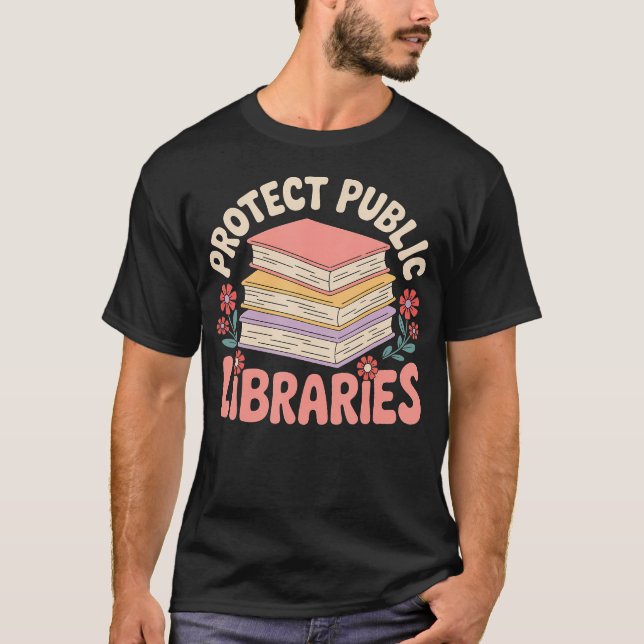 Camiseta Proteger bibliotecas públicas (Anverso)